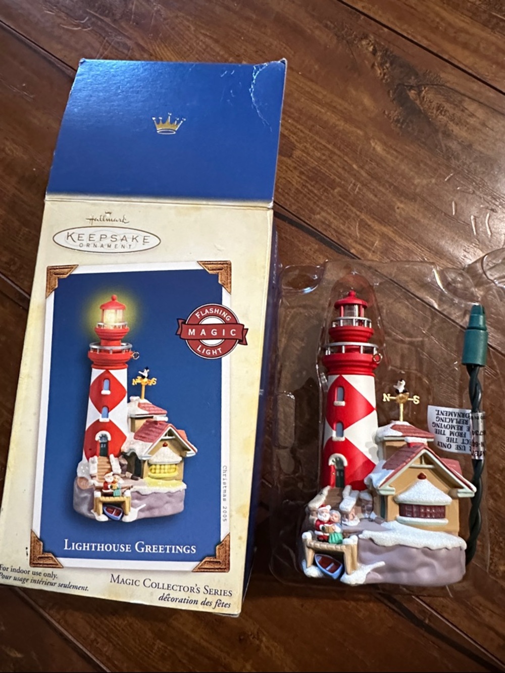 Hallmark Keepsake Christmas Ornament Lighthouse Greetings Magic Light Up